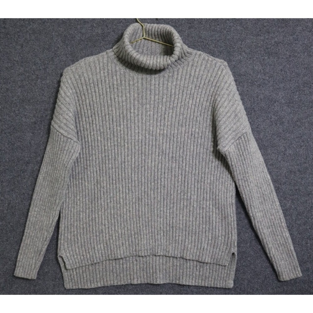 Marine Layer‎ Sweater Women Small Gray Annie Ribbed Wool Blend Turtleneck EUC